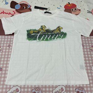 Amiri Cheetah Logo-Print Cotton T-Shirt In White